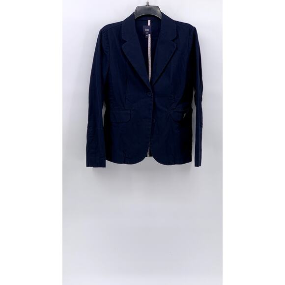 GAP Women's Navy Two Button Notch Collar Long Sleeve Academy Blazer SZ 6 - Picture 1 of 9
